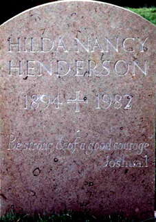 1982/7 Headstone Hilda Nancy Henderson
