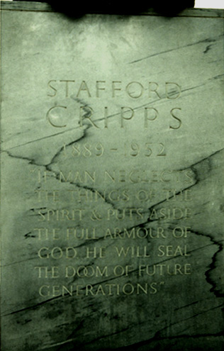 1954/4 Sir Stafford Cripps inscription